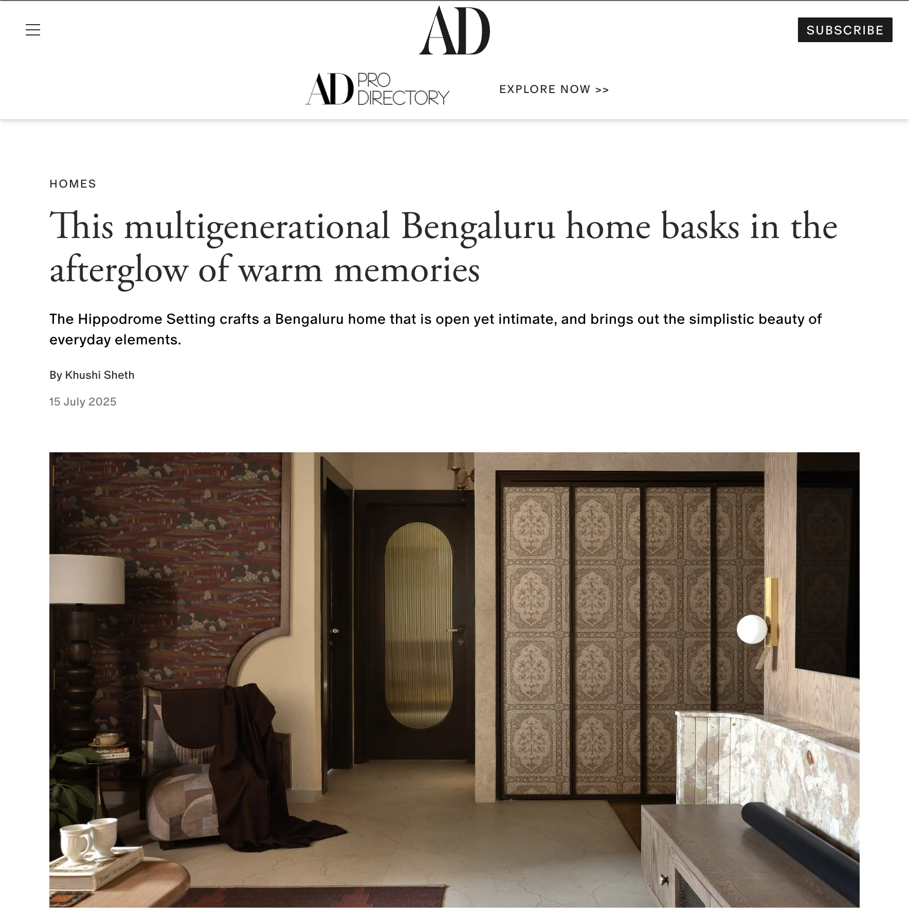 Architectural Digest — This multigenerational Bengaluru home basks in warm memories